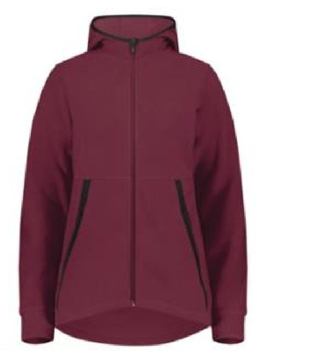 Female Zip Hoodie — Black Trim — supplier photo, no logo